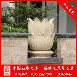小區石雕花盆 歐式花缽 室外花缽雕刻