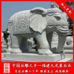 六牙白象石雕廠家 寺院門口大象石雕價格